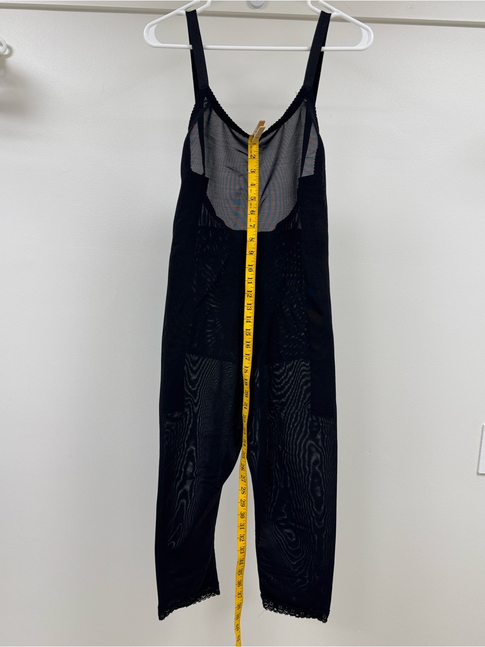 Black Full-Body Shaper Bodysuit with Lace Trim - Women